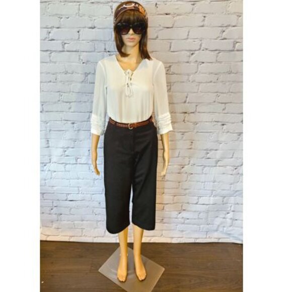 KIM ROGERS, cotton cropped black capri pants - Picture 11 of 13